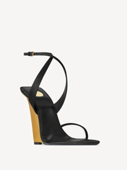 Wedge Gold Heel Ankle Strap Sandal