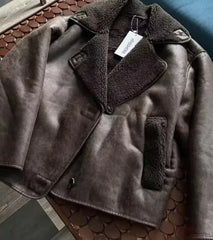 Long Sleeve Warm Faux Fleece Solid Pocket Outwear Jacket