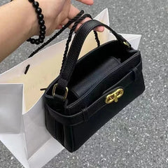 Women Solid Black Color Soft Crossbody Box Bag