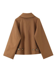 Checked Cropped Lapel Jacket