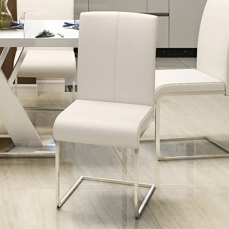 Metal Dining Chairs Ergonomic Home Salon Furniture