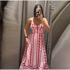 Floral Print Cutout Maxi Dress