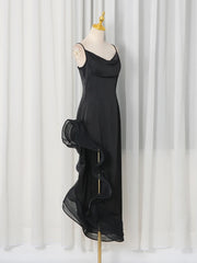 Halter neck maxi dress on mannequin side view