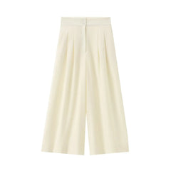 White wide-leg pants on a white background