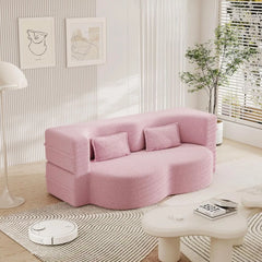 "Cloud floor convertible sofa with 2 pillows for modern lounging"

