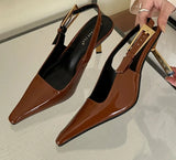 Pumps Pointed Toe Slingbacks Female High Heels Shoes