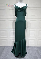 Satin Cowl Neck Open Back Maxi Dress