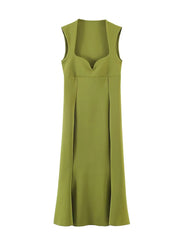 Green sleeveless dress on a white background