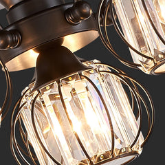 Frequency Conversion Crystal Invisible Ceiling Fan Lamp Chandelier