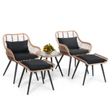 Wicker Rattan Furniture Set with Coffee Side Table