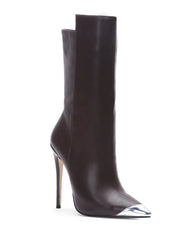 Snake Print Pointed Toe Stiletto Boots