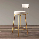 Gold Metal Counter Bar Stools Backrest High Chair Home Furniture