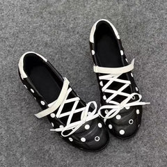 Polka Dot Round Toe Mary Jane Heels