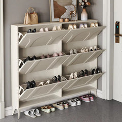 Cream Ultra Thin Shoe Cabinet Organizers Hallway Cabinets