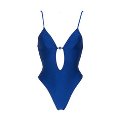 Blue Twisted Bandeau Bikini and Chiffon Cover up Set