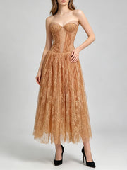 Lace A-Line Midi Dress
