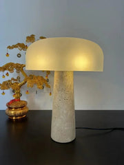 Personality Travertine Mushroom LED Table Lamp for Bedroom Décor