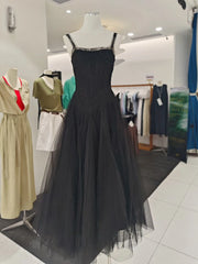 Square Neckline Tulle Empire Waist A-Line Dress