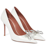 Rhinestone Butterfly Knot Women's High Thin Heels Pump Shoes