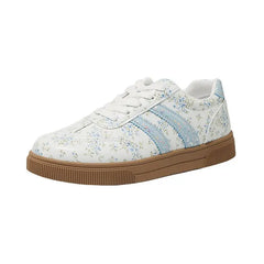 Floral Round Toe Lace Up Sneakers