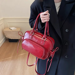 Faux Leather Crossbody Bags With Short Handle