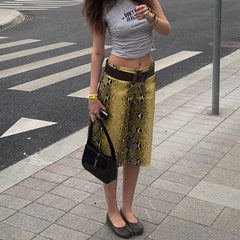 Animal Print Wide-Leg Capri Pants