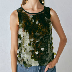 Sequin Party Tank Top | Cropped Club & Night Out Style