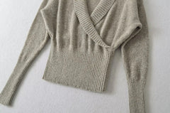 Wrap Knit Long Sleeve Top