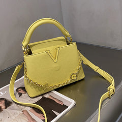 Structured Chain Embellished Bag