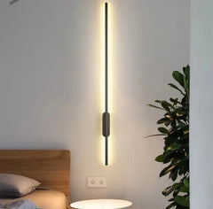 Led Long Wall Lamp Nordic Minimalist Bedside Indoor Wall Light Golden Atelier