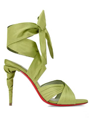 Satin Wrap Lace-Up Heels