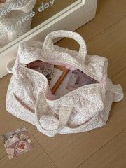 Quilted Floral Print Duffle Top