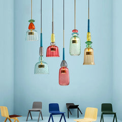 Color Candy Children's Room Glass Hanging Lamps Fixtures