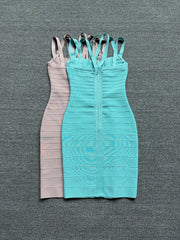 Strappy Neck Midi Bandage Dress