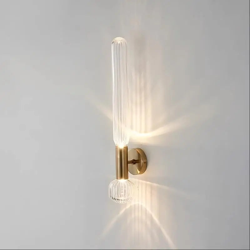 Long strip glass Gold Wall sconce