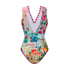 One Piece Swimsuit with Matching Skirt Resort Wear Set
