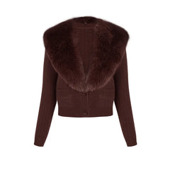Faux Fur Trimmed Cardigan