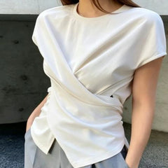 Off-white cross wrapped split front top