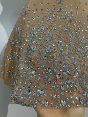 Spaghetti Strap Rhinestone A-Line Mini Dress