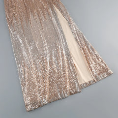 Strapless Sequin High Slit Maxi Dress