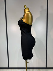 Crisscross Halter Bodycon Mini Dress