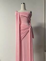 Tie Up Off-Shoulder Draped Gown