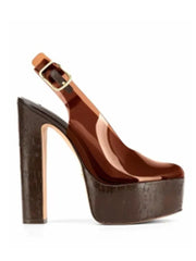 Platform Cork Heel Slingbacks