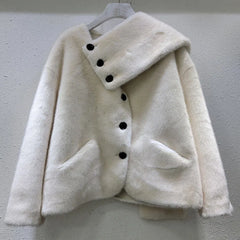 Fashion Scarf Mink Fur Warm Jacket