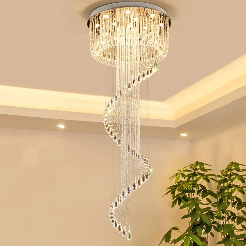 Modern Crystal Chandelier LED Ceiling Light Fixture Luminaire. Golden Atelier 1