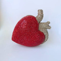 Crystal Embellished Heart Shaped Bag