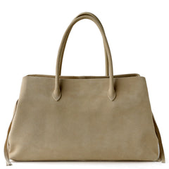 Genuine Leather Structured Tote Bag – Neutral & Black Variants
