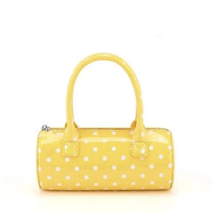 Polka Dot Cylinder Top Handle Bag