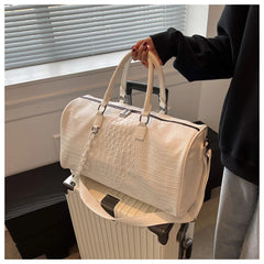 Crocodile Embossed Travel Duffle Bag
