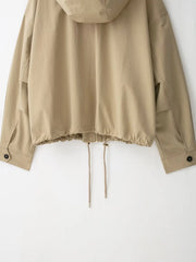Detachable Hood Drawstring Hem Jacket
